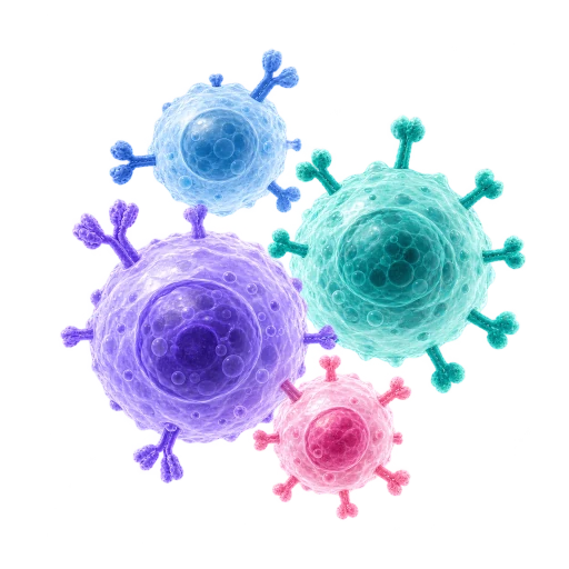 Virtual Cells biological model illustration