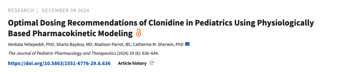 Congratulations to Our PMx expert, Catherine M Sherwin Ph.D. for her latest publication on "Optimal Dosing in Pediatrics"!